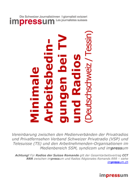Kollektivvertrag Radio / TV Deutschschweiz über Mindestarbeitbedingungen