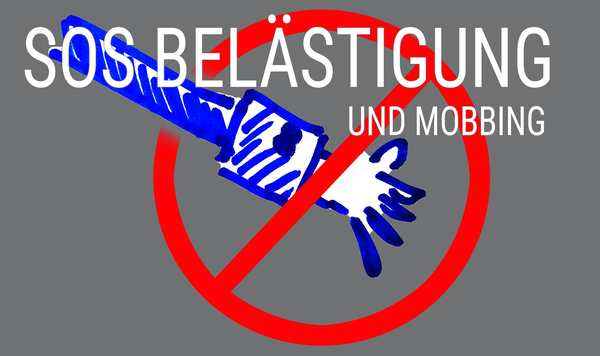 SOS Belästigung und Mobbing - Button